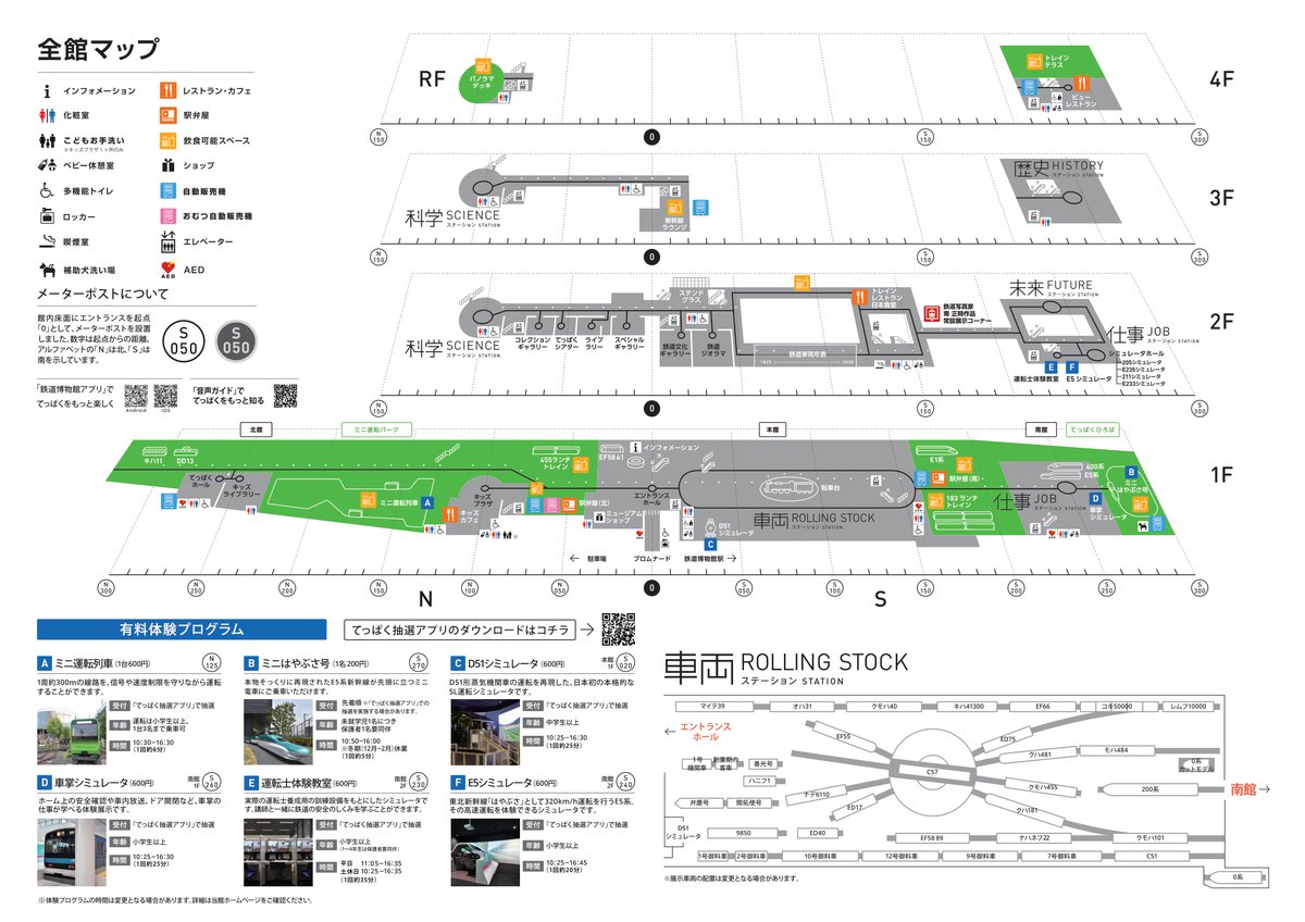 鉄道博物館の全館マップ