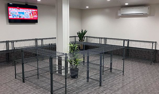 冷房完備の更衣室